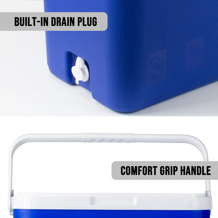 33L Portable Cooler Box Ice Chest for Picnic, Camping, Fishing, Caravan.
