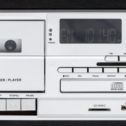 Audio Home Entertainment System (Black) Turntable, CDs, Vinyl, Wireless Streaming & More.