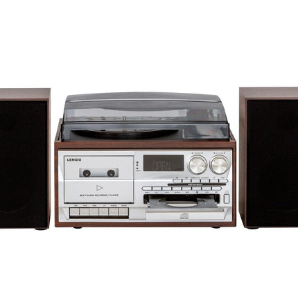 Audio Home Entertainment System (Brown) Turntable, CDs, Vinyl, Wireless Streaming & More.