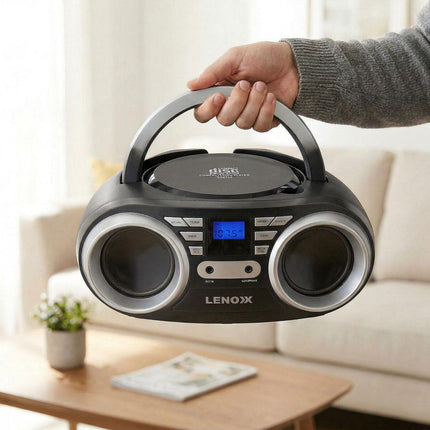 Portable CD Player (Black) 4W Speaker with FM Radio & AUX In.