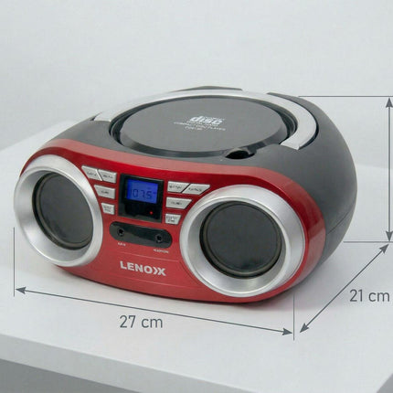 Portable CD Player (Red) 4W Speaker with FM Radio & AUX In.