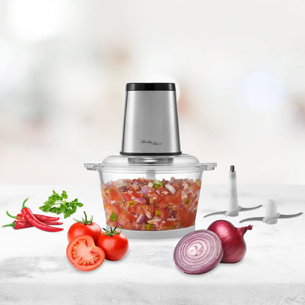 Large Powerful Food Chopper/ Stainless Steel/ 2kg Capacity/ 300W.
