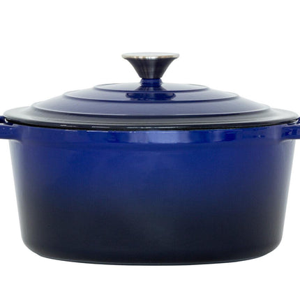 26cm Enamelled Cast Iron French Oven Casserole (4.7L) - Blue.