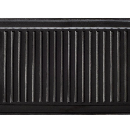 Oil-seasoned Ready to use 50.7x25.8cm Reversible Cast Iron Grill - Black.