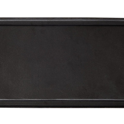 Oil-seasoned Ready to use 50.7x25.8cm Reversible Cast Iron Grill - Black.