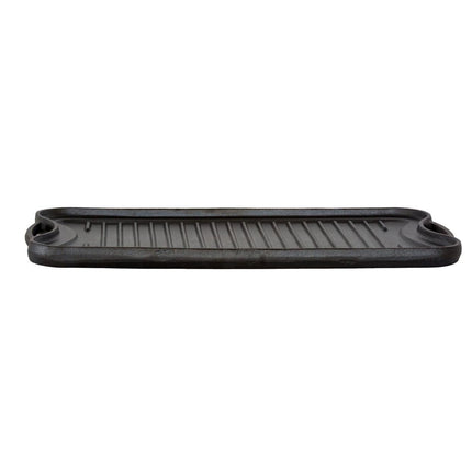 Oil-seasoned Ready to use 50.7x25.8cm Reversible Cast Iron Grill - Black.