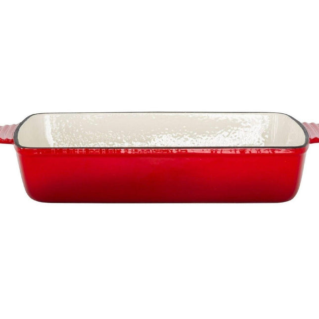 Enamelled Cast Iron 38.5x23cm Rectangular Roaster (3.4L) - Red.