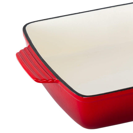 Enamelled Cast Iron 38.5x23cm Rectangular Roaster (3.4L) - Red.