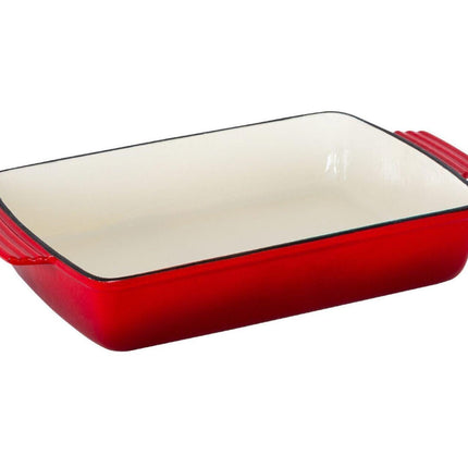 Enamelled Cast Iron 38.5x23cm Rectangular Roaster (3.4L) - Red.