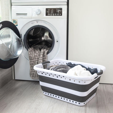 45L Space Saving  Laundry Basket,  Collapsible Hamper for Dorms, RVs, Homes & Garages.