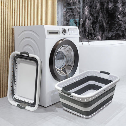 45L Space Saving  Laundry Basket,  Collapsible Hamper for Dorms, RVs, Homes & Garages.