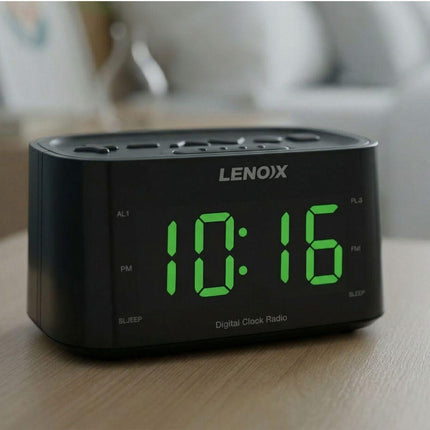 Smartphone-Charging Alarm Clock & FM Radio (Black) w/ USB Port.