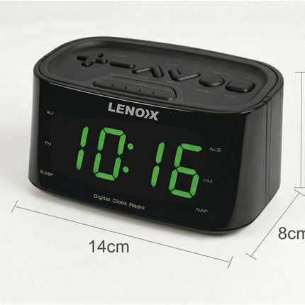 Smartphone-Charging Alarm Clock & FM Radio (Black) w/ USB Port.