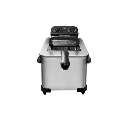 3.8L Deep Fryer with Timer Control Knob and Thermal Safety Device.