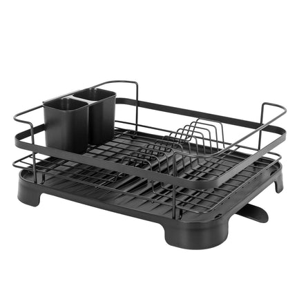 Steel Frame Dish Drying Rack Durable Steel Frame, Removable Utensil Holder, Compact Size for Small Kitchens & Apartments.