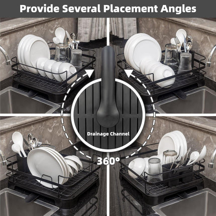 Steel Frame Dish Drying Rack Durable Steel Frame, Removable Utensil Holder, Compact Size for Small Kitchens & Apartments.