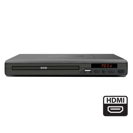 HDMI DVD Player (Black) w/ Remote Control, Compact Size, 8 Languages.