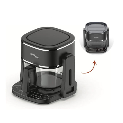 5L 2in1 Air Fryer and Grill, 1400W, Digital Touch Control, Clear Glass Cooking Basket.