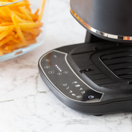 5L 2in1 Air Fryer and Grill, 1400W, Digital Touch Control, Clear Glass Cooking Basket.