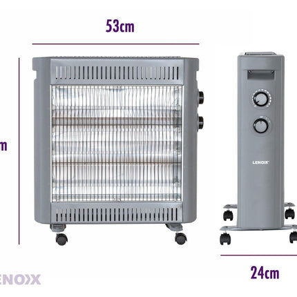 2200W Quartz Infrared Radiant Heater with Adjustable Thermostat and 2 Power Settings.
