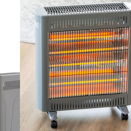 2200W Quartz Infrared Radiant Heater with Adjustable Thermostat and 2 Power Settings.
