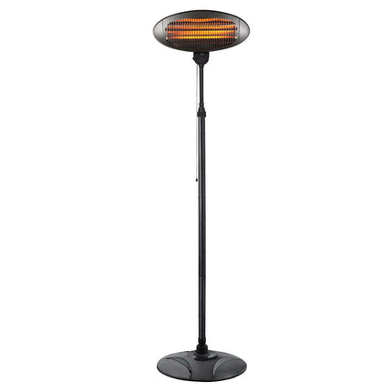 2000W 2.1m Free Standing Adjustable Portable Outdoor Electric Patio Heater Black.