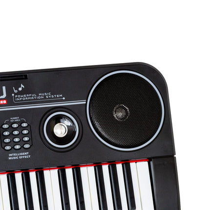 61-Key Electronic Learning Piano Keyboard, Light-Up Keys, LCD Display, with Music Stand Holder.