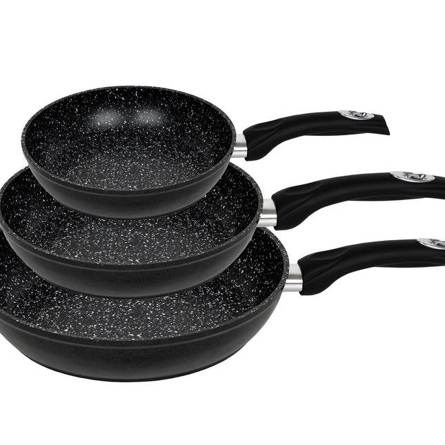 3-Piece Forged Frypan Set with Non-stick Coating.