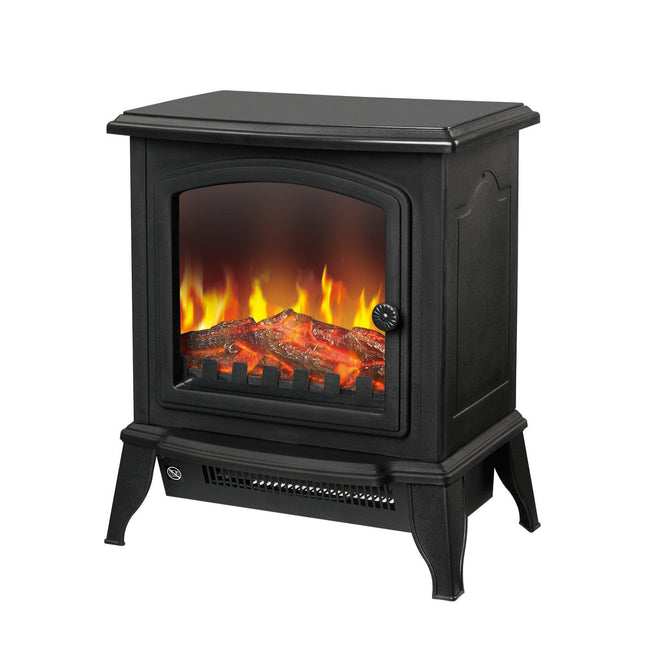 Electric 1000W to 2000W Fireplace Heater with Realistic Log Flame Display.
