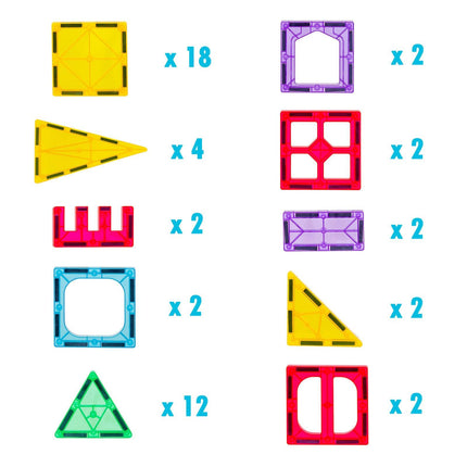 48 Pcs non-toxic STEM Educational, Durable Magnetic Tiles/Puzzle with Storage Bag.