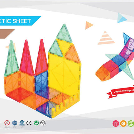 48 Pcs non-toxic STEM Educational, Durable Magnetic Tiles/Puzzle with Storage Bag.