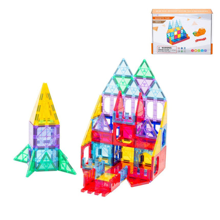 78 Pcs non-toxic STEM Educational, Durable Magnetic Tiles/Puzzle with Storage Bag.
