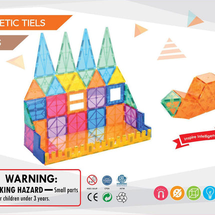 78 Pcs non-toxic STEM Educational, Durable Magnetic Tiles/Puzzle with Storage Bag.