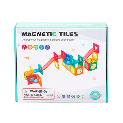 88 Pcs non-toxic STEM Educational, Durable Magnetic Tiles/Puzzle with Storage Bag.