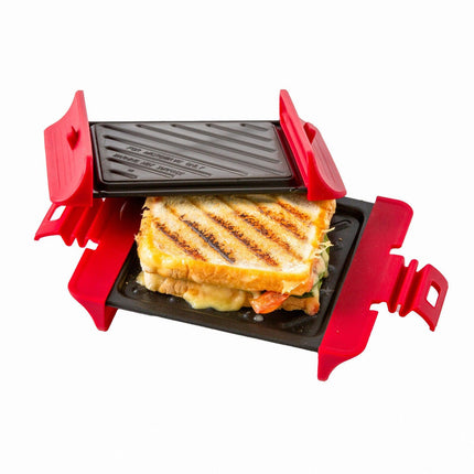 Compact Microwave Sandwich Maker Non-Stick Grill Plates for Quick Meals at Home, Work, or Travel.
