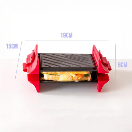 Compact Microwave Sandwich Maker Non-Stick Grill Plates for Quick Meals at Home, Work, or Travel.