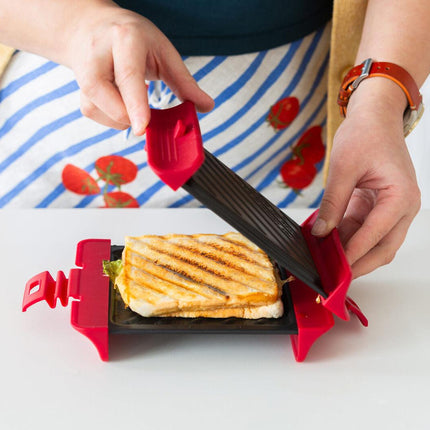 Compact Microwave Sandwich Maker Non-Stick Grill Plates for Quick Meals at Home, Work, or Travel.