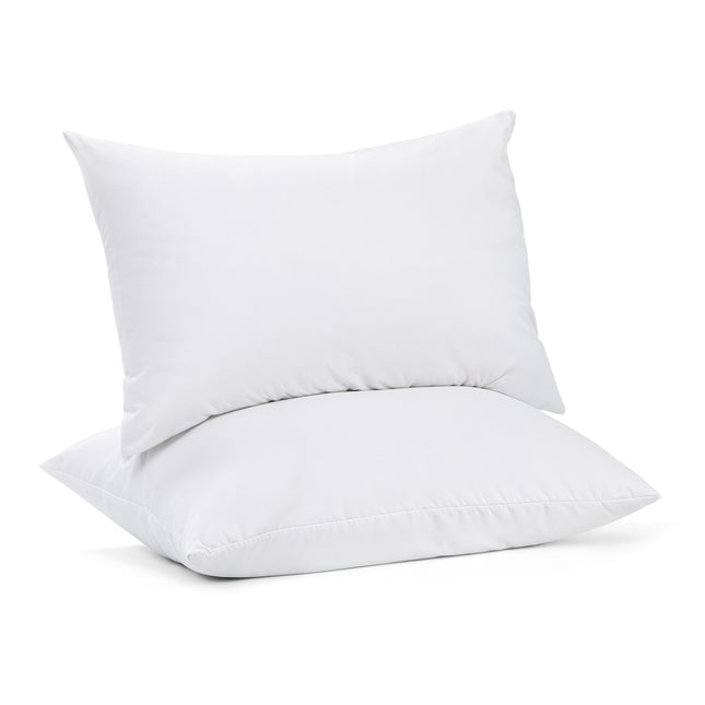 100 Percent Cotton Pillow Cover with 800g Poly Fill,  Hypoallergenic, Antibacterial, and Cooling Technology  2 PK.