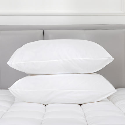 100 Percent Cotton Pillow Cover with 800g Poly Fill,  Hypoallergenic, Antibacterial, and Cooling Technology  2 PK.