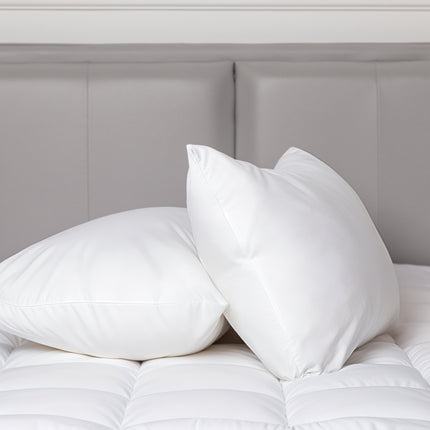 100 Percent Cotton Pillow Cover with 800g Poly Fill,  Hypoallergenic, Antibacterial, and Cooling Technology  2 PK.