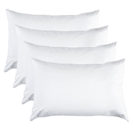 100 Percent Cotton Pillow Cover with 800g Poly Fill,  Hypoallergenic, Antibacterial, and Cooling Technology  4 PK.