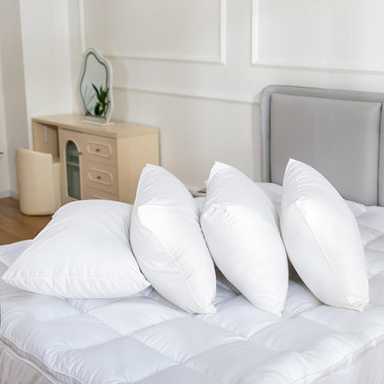 100 Percent Cotton Pillow Cover with 800g Poly Fill,  Hypoallergenic, Antibacterial, and Cooling Technology  4 PK.