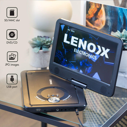 10.1" Portable DVD Player w/ 270-Degrees Swivel-Screen & Rechargeable.