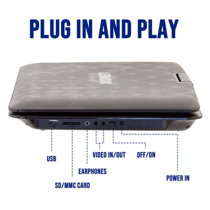 15.4" Swivel Portable DVD Player & Screen, Rechargeable Entertainment.