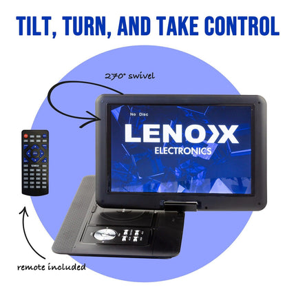 15.4" Swivel Portable DVD Player & Screen, Rechargeable Entertainment.