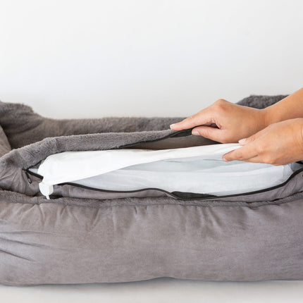 Easy to Clean Electric Heated Rabbit Faux Fur Covering Pet Bed - Medium.