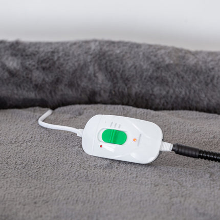 Easy to Clean Electric Heated Rabbit Faux Fur Covering Pet Bed - Medium.