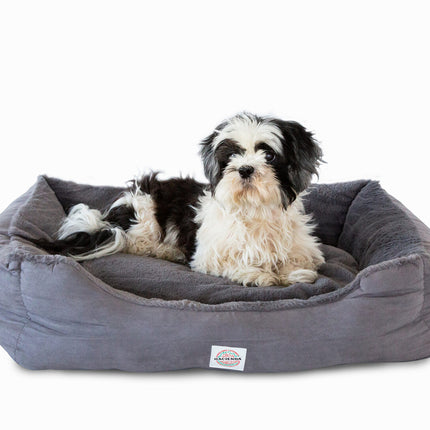 Easy to Clean Electric Heated Rabbit Faux Fur Covering Pet Bed - Medium.