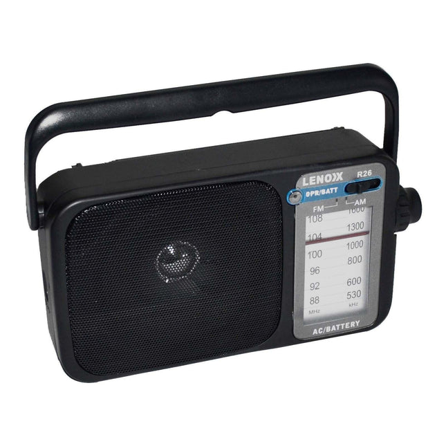 AM/FM Mantle Radio (Black) Battery Operated, w/ Bandwidth 540-1600.