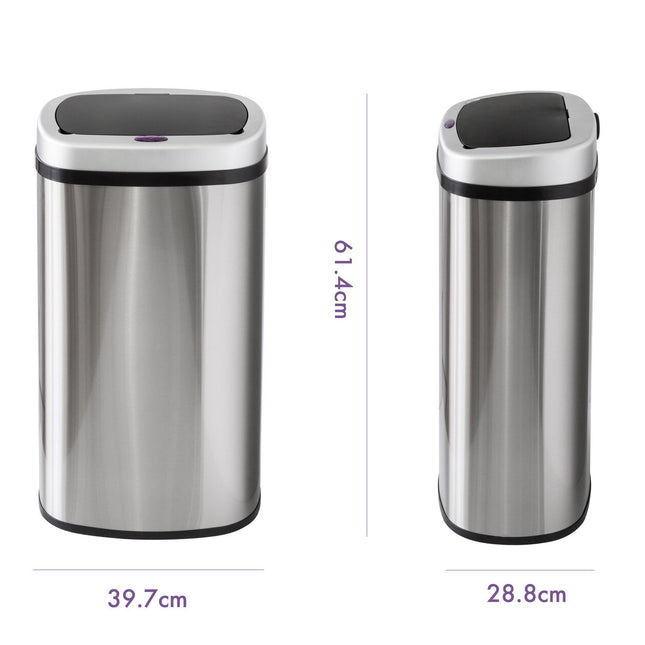 50L Stainless Steel Motion Sensor Rubbish Bin.